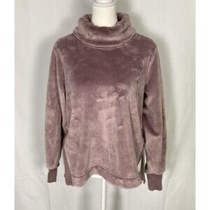 Athleta Sz Double Small Karma Funnel Neck Pullover Top Mauve Athliesure Cozy EUC
